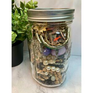 Vintage and Contemporary Wearable Mystery Jewelry Jar - Good Condition -11
